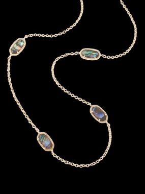Kendra Scott Kellie Gold Long Necklace In Abalone